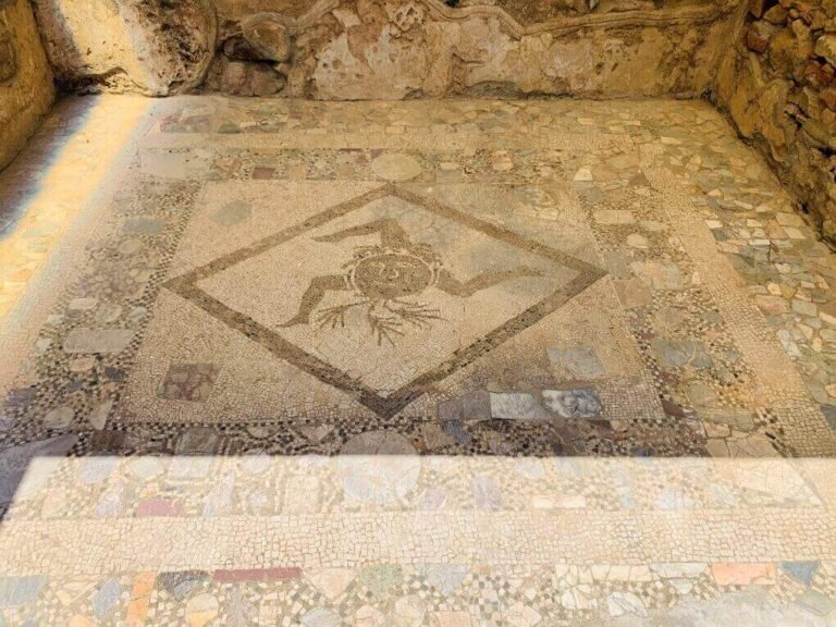 Archaeological park of Tindari with the Sicilian Trinacia